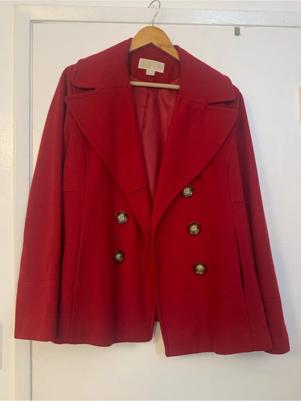 Michael Kors Crimson Double-Breasted Peacoat